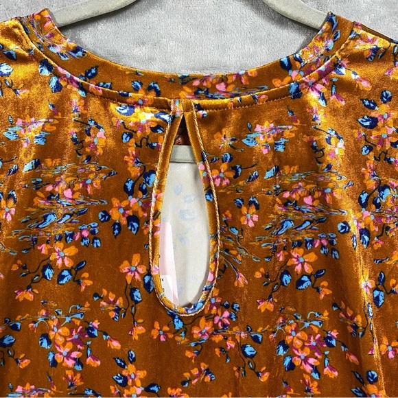 Savage Fenty Psychedelic Velvet PJ Pajama Top Size 1X Floral Key Hole - Picture 4 of 8